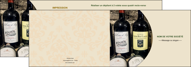 faire depliant 2 volets  4 pages  vin commerce et producteur caviste vin vignoble MIDCH32013