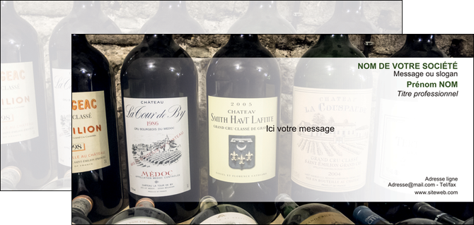 impression carte de correspondance vin commerce et producteur caviste vin vignoble MIDCH32071