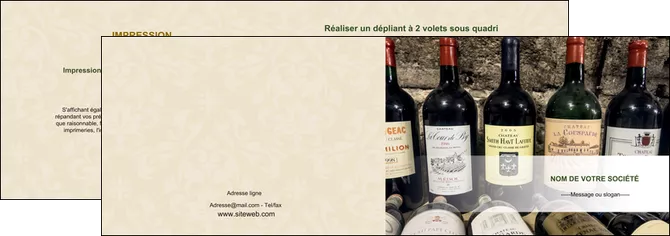 faire modele a imprimer depliant 2 volets  4 pages  vin commerce et producteur caviste vin vignoble MIFCH32075