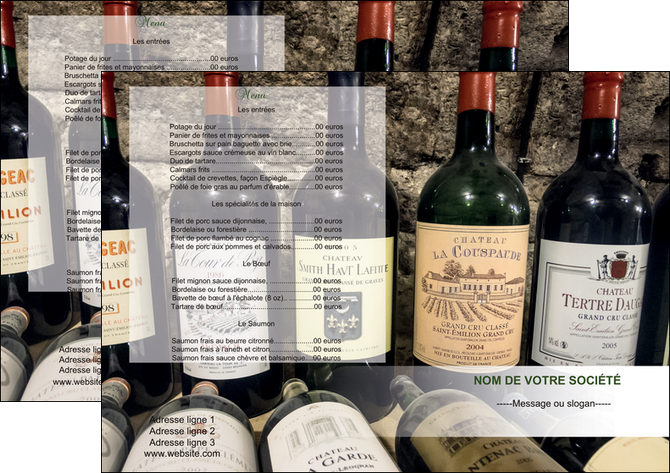 cree set de table vin commerce et producteur caviste vin vignoble MIF32089