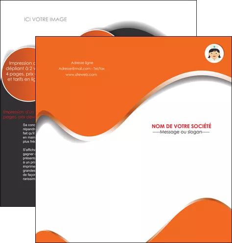 faire depliant 2 volets  4 pages  infirmier infirmiere infirmiere infirmerie blouse MIFBE32411