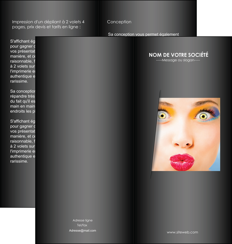 modele en ligne depliant 2 volets  4 pages  centre esthetique  maquillage beaute couleur MIFBE32541