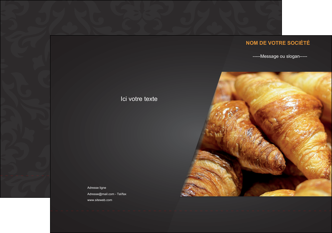 personnaliser modele de pochette a rabat boulangerie maquette boulangerie croissant patisserie MLIP33111