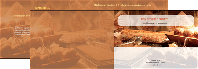 imprimer depliant 2 volets  4 pages  patisserie pain brioches boulangerie MIFBE33187