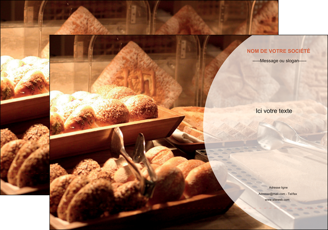 personnaliser maquette pochette a rabat boulangerie pain brioches boulangerie MLIP33279