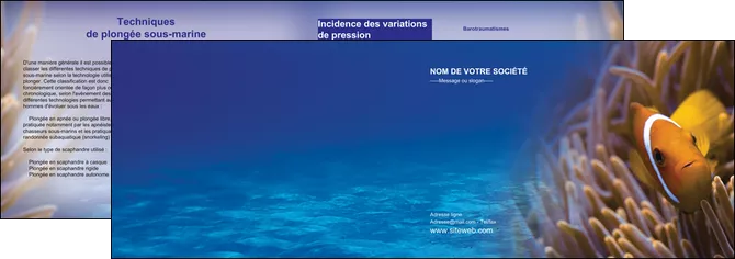 realiser depliant 2 volets  4 pages  paysage belle photo nemo poisson MLIGLU33459