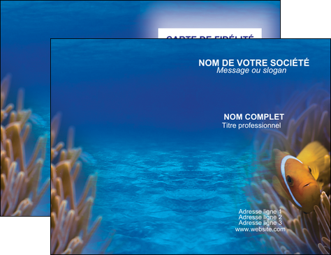 maquette en ligne a personnaliser carte de visite paysage belle photo nemo poisson MIFCH33469