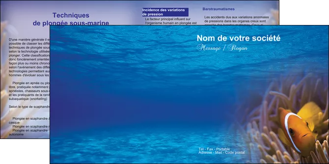 creer modele en ligne depliant 2 volets  4 pages  paysage belle photo nemo poisson MIFBE33477