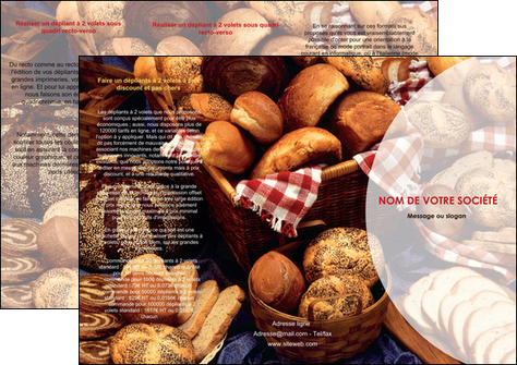 imprimerie depliant 3 volets  6 pages  boulangerie pain brioches boulangerie MLGI33483