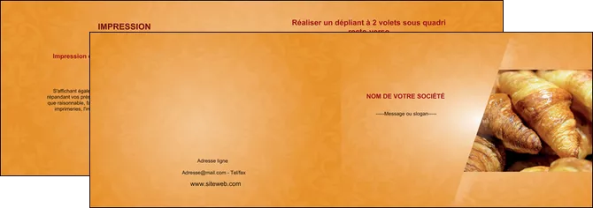 creer modele en ligne depliant 2 volets  4 pages  boulangerie croissants boulangerie patisserie MIFBE33751