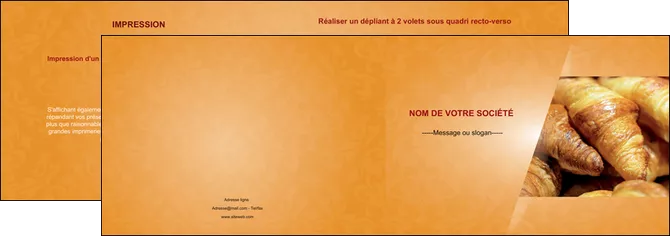 maquette en ligne a personnaliser depliant 2 volets  4 pages  boulangerie croissants boulangerie patisserie MLGI33753