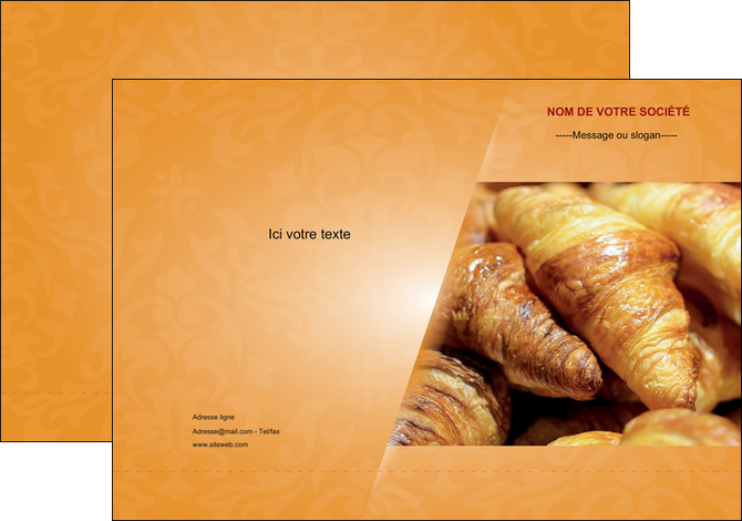 personnaliser modele de pochette a rabat boulangerie croissants boulangerie patisserie MIDCH33755
