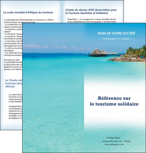 cree depliant 2 volets  4 pages  paysage plage vacances tourisme MLGI33811
