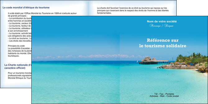 faire modele a imprimer depliant 2 volets  4 pages  paysage plage vacances tourisme MLIGCH33817
