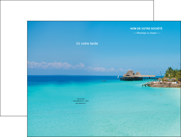 creation graphique en ligne pochette a rabat paysage plage vacances tourisme MIDCH33827