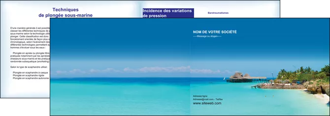 imprimerie depliant 2 volets  4 pages  paysage plage vacances tourisme MLGI33831