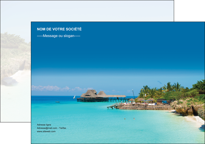 personnaliser modele de affiche paysage plage vacances tourisme MFLUOO33837