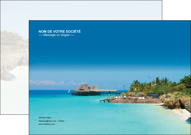 maquette en ligne a personnaliser affiche paysage plage vacances tourisme MIS33839