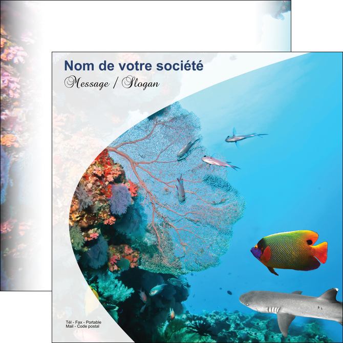 modele flyers chasse et peche plongeur corail poissons MLIGLU33851