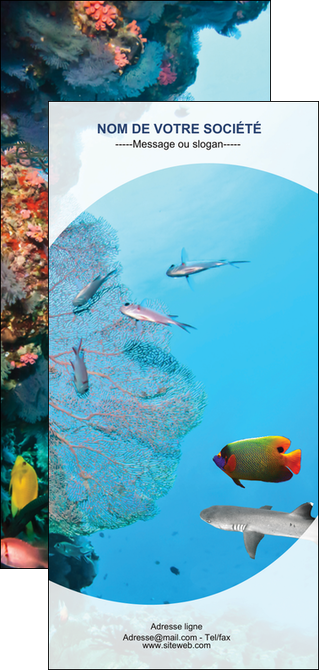 modele flyers chasse et peche plongeur corail poissons MIF33853