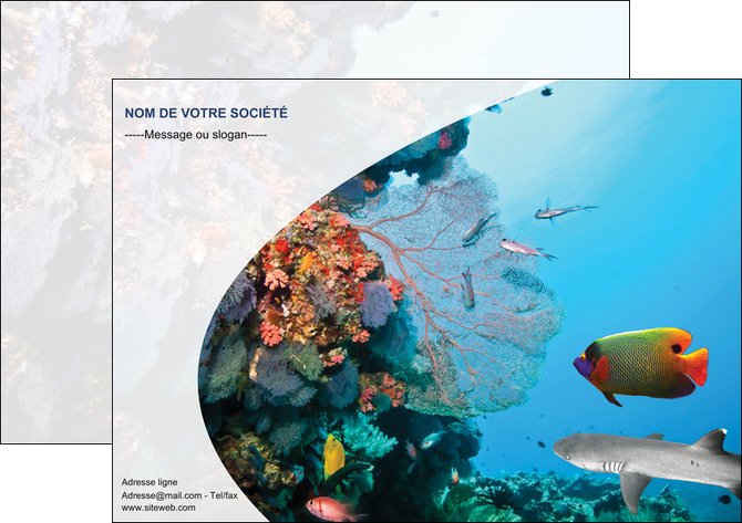 faire modele a imprimer affiche chasse et peche plongeur corail poissons MIFCH33869
