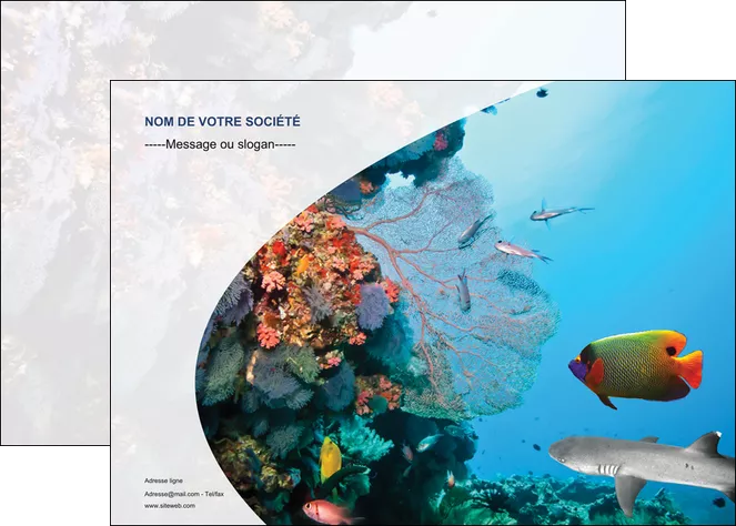 cree affiche chasse et peche plongeur corail poissons MID33871