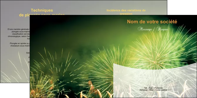 modele en ligne depliant 2 volets  4 pages  artificier feu dartifice artifice MIFCH34111
