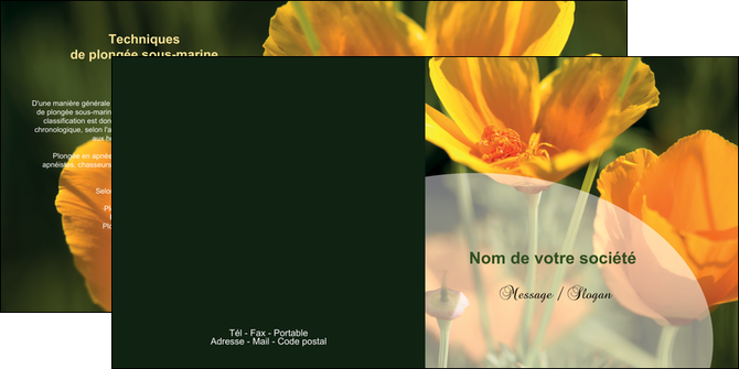 faire modele a imprimer depliant 2 volets  4 pages  agriculture fleurs bouquetier horticulteur MIFBE34147