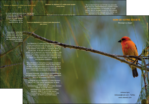 imprimerie depliant 3 volets  6 pages  paysage nature parc naturel animaux parc naturel des oiseaux MIDLU34263