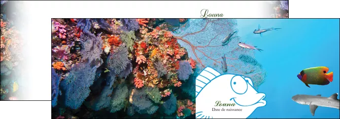 creation graphique en ligne depliant 2 volets  4 pages  chasse et peche plongeur corail poissons MLGI34429