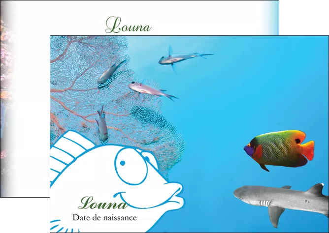 faire flyers chasse et peche plongeur corail poissons MIFLU34431
