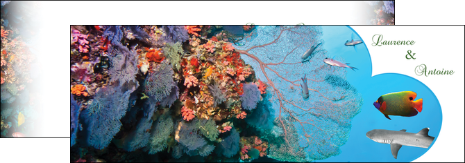 exemple depliant 2 volets  4 pages  chasse et peche plongeur corail poissons MIDBE34439