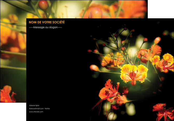 creation graphique en ligne affiche fleuriste et jardinage fleur luxe noire MMIF34793