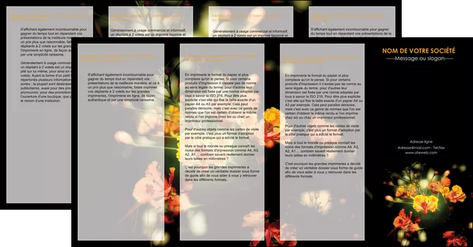 exemple depliant 4 volets  8 pages  fleuriste et jardinage fleur luxe noire MIFCH34795
