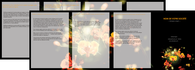 creer modele en ligne depliant 4 volets  8 pages  fleuriste et jardinage fleur luxe noire MID34801