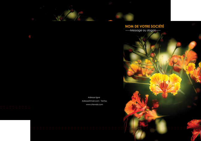 modele pochette a rabat fleuriste et jardinage fleur luxe noire MIF34817