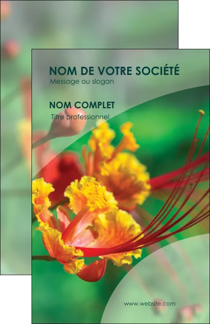 faire modele a imprimer carte de visite fleuriste et jardinage nature colore couleurs MLGI34903