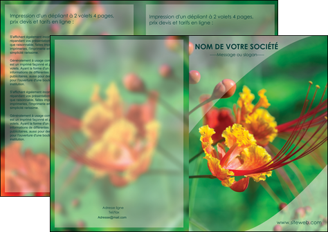 creation graphique en ligne depliant 2 volets  4 pages  fleuriste et jardinage nature colore couleurs MLGI34909