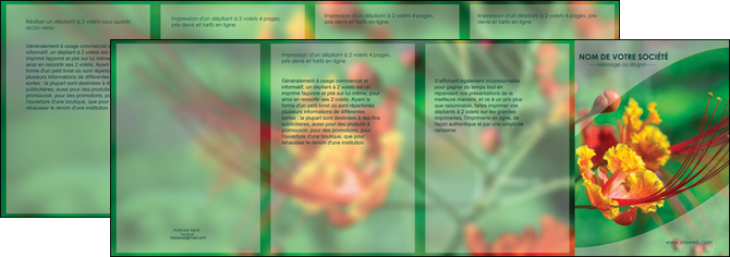 modele en ligne depliant 4 volets  8 pages  fleuriste et jardinage nature colore couleurs MLGI34925