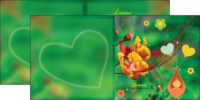 modele en ligne depliant 2 volets  4 pages  fleur naissance nature MIFCH34957