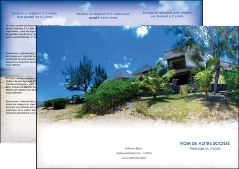 realiser depliant 3 volets  6 pages  sejours agence immobilier ile maurice villa MIF35189