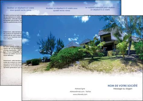 realiser depliant 3 volets  6 pages  sejours agence immobilier ile maurice villa MIFCH35189