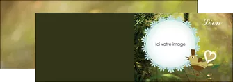 maquette en ligne a personnaliser depliant 2 volets  4 pages  faire part de naissance vert nature MLIGLU35345