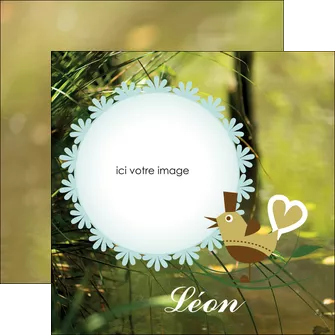 maquette en ligne a personnaliser flyers faire part de naissance vert nature MLIGLU35347