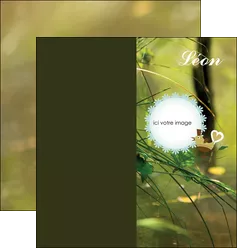 creer modele en ligne depliant 2 volets  4 pages  faire part de naissance vert nature MLIGLU35351