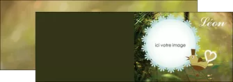personnaliser modele de depliant 2 volets  4 pages  faire part de naissance vert nature MLIGLU35357