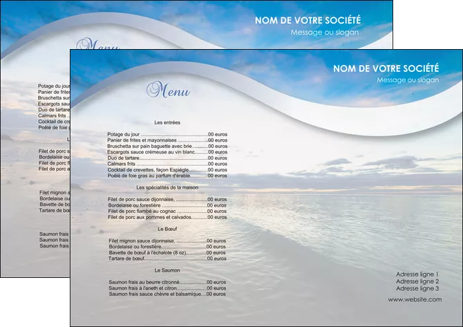 imprimer set de table sejours plage ocean bord de mer MLGI35537