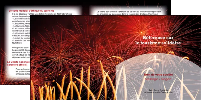 exemple depliant 2 volets  4 pages  14 juillet feux dartifice artificier MIS35597