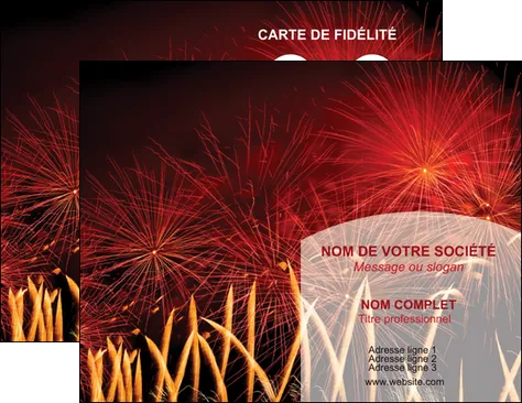personnaliser modele de carte de visite 14 juillet feux dartifice artificier MIFCH35599