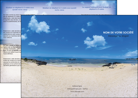 creer modele en ligne depliant 3 volets  6 pages  paysage mer vacances ile MIDCH35765